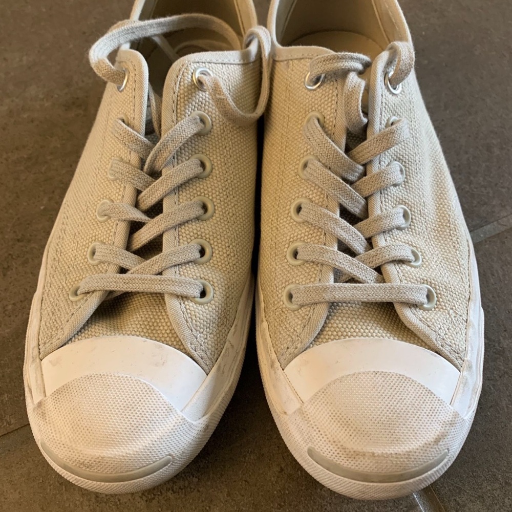 Converse (Jack Purcell) Cream Canvas Sneakers